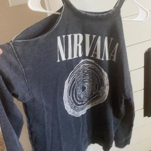 Nirvana cold shoulder crewneck